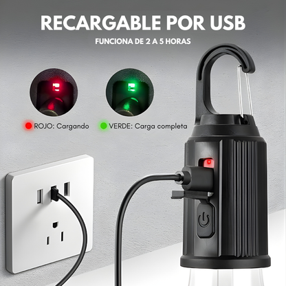BOMBILLO LED PARA CAMPING – Iluminación potente, portátil y lista para cualquier aventura