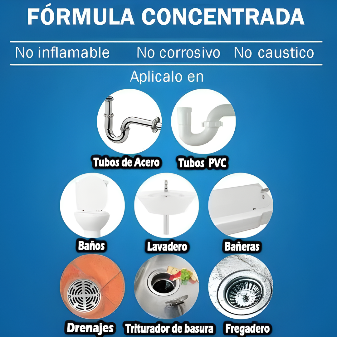 POLVO DESTAPA CAÑERÍAS — Lo que está bloqueando el desagüe desaparece en minutos, sin plomero y sin inundación