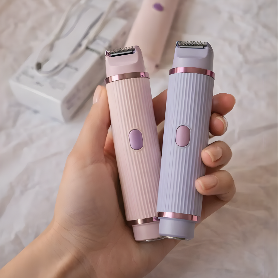 DEPILADORA RECARGABLE 2 EN 1 ROSA CON MORADA – Piel suave, depilación práctica y cuidado sin irritación