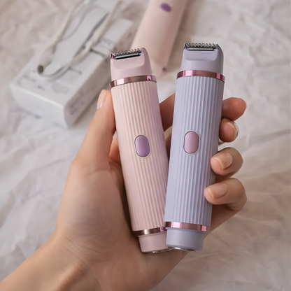 DEPILADORA RECARGABLE 2 EN 1 ROSA CON MORADA – Piel suave, depilación práctica y cuidado sin irritación