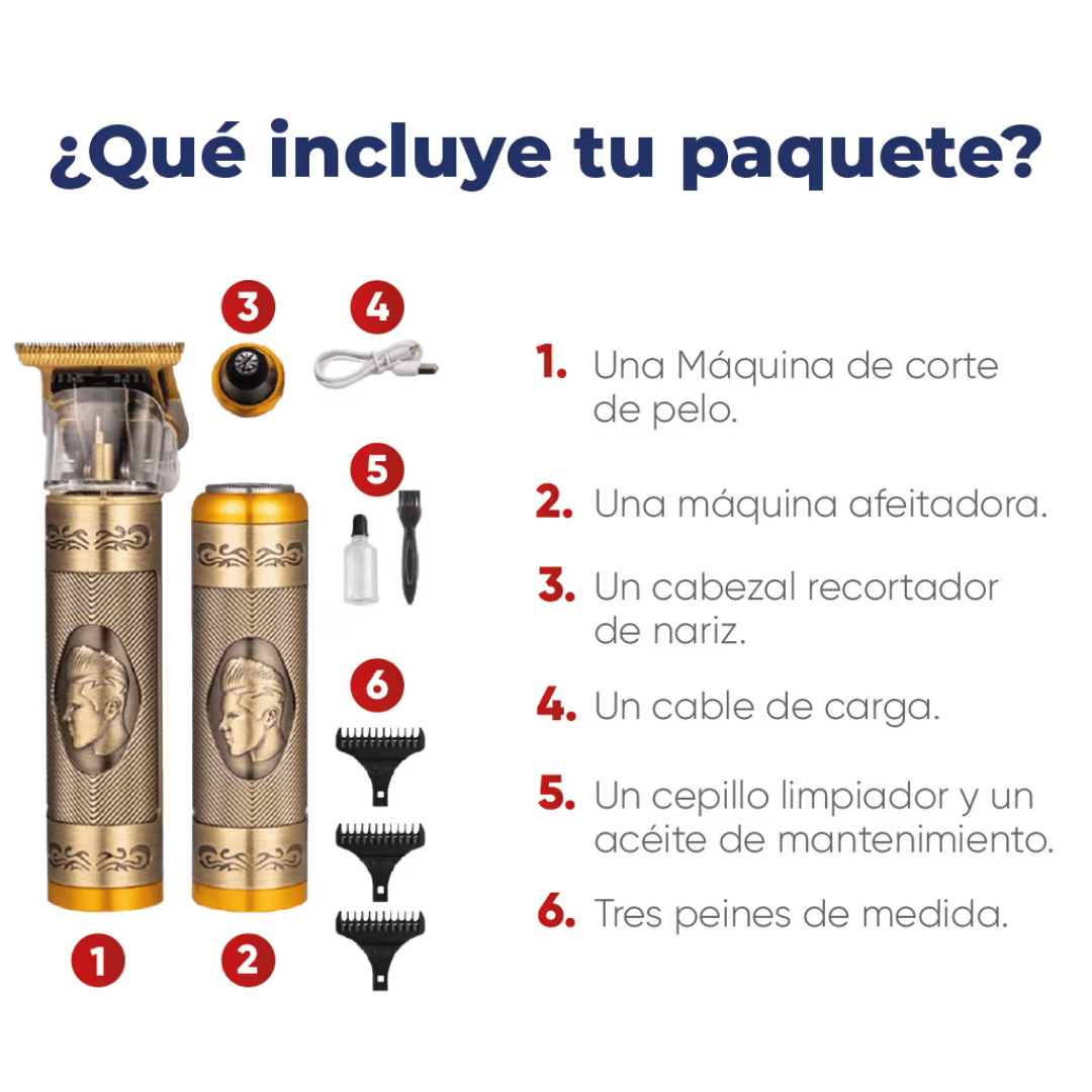 MÁQUINA PROFESIONAL 3 EN 1 DE BARBERÍA – Corte preciso, estilo definido y cuidado completo en casa