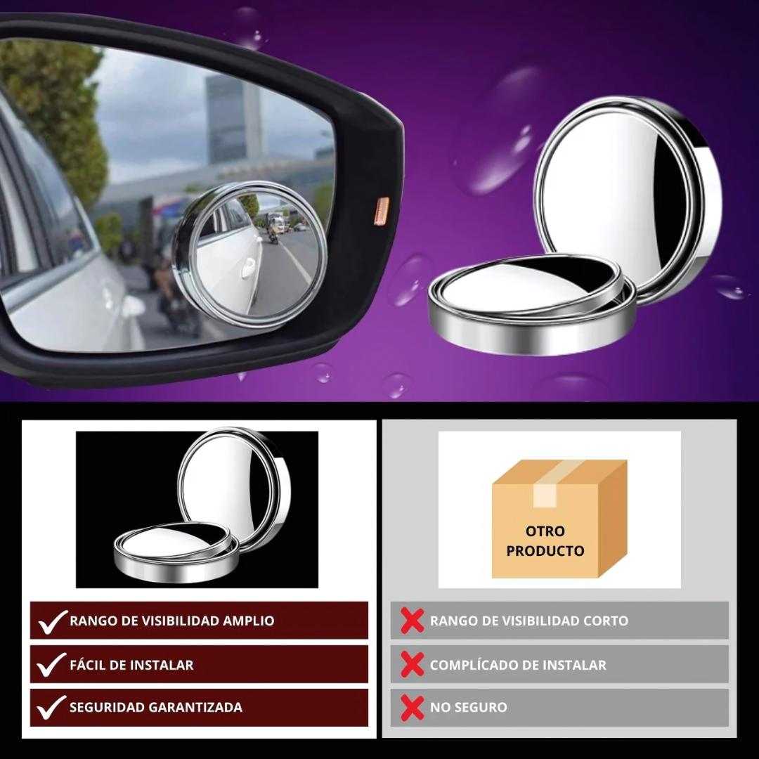 Par de Espejos de Punto Ciego – Visión total, conducción segura