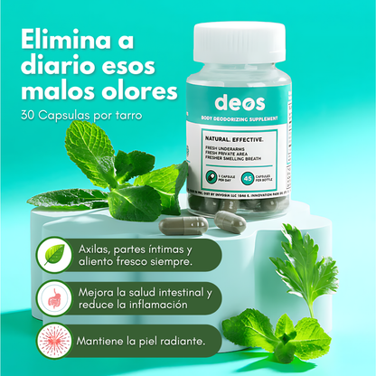 DEOS BODY DEODORIZING SUPPLEMENT — Frescura interna y confianza durante todo el día