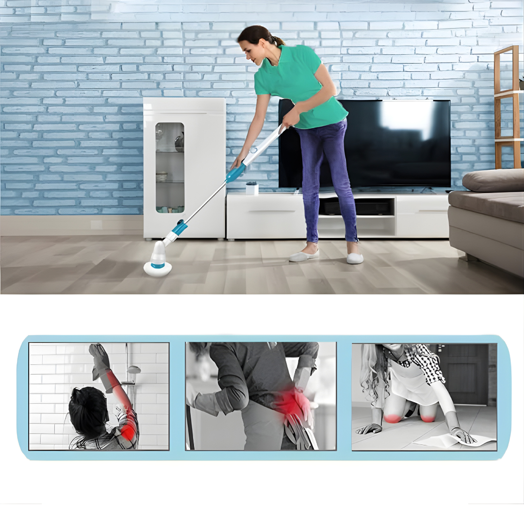 CEPILLO ELÉCTRICO GIRATORIO  – Potencia automática, limpieza profunda y menos esfuerzo en cada rincón