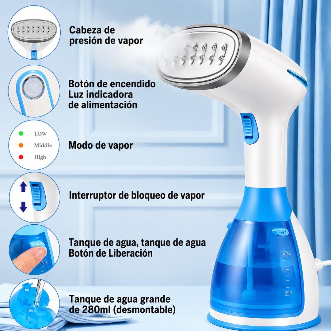 PLANCHA DE VAPOR — Elimina arrugas en segundos