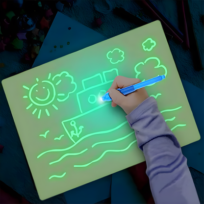 TABLETA MÁGICA CON LUZ PARA NIÑOS – Creatividad iluminada, aprendizaje divertido y entretenimiento sin pantallas