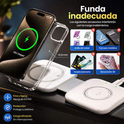 CARGADOR INALÁMBRICO 3 EN 1 MAGNÉTICO – Carga portátil total