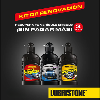 KIT RENOVACIÓN LUBRISTONE – Restaura, protege y devuelve el brillo original a tu auto