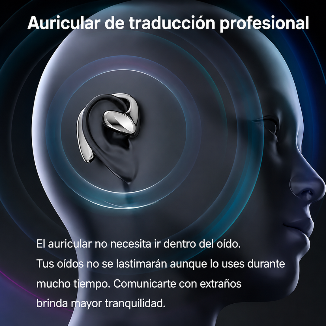 AUDIFONO CON MICROFONO Y AUDIO TRADUCTOR — Música, llamadas y traducción en tiempo real, todo en el mismo audífono