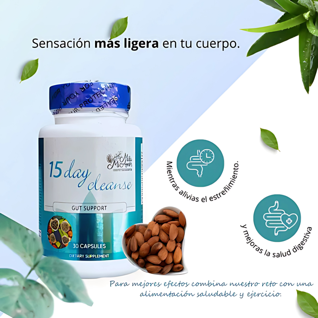 15 DAYS CLEAN – Limpieza digestiva y desintoxicación natural en cápsulas