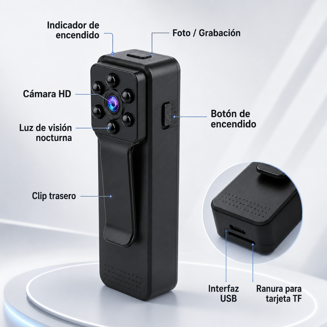 CÁMARA NR – Seguridad compacta con visión nocturna y monitoreo desde tu celular