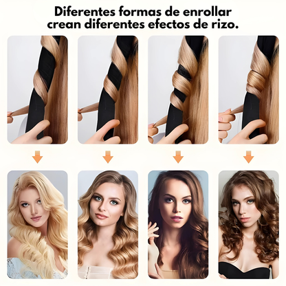RIZADOR DE CABELLO SIN CALOR – Rizos definidos y duraderos en minutos