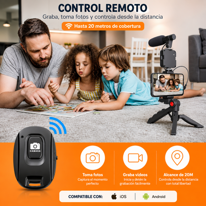 TRIPODE CON LUZ LED Y MICROFONO MODELO AY49G – Crea contenido con mejor luz, audio y estabilidad
