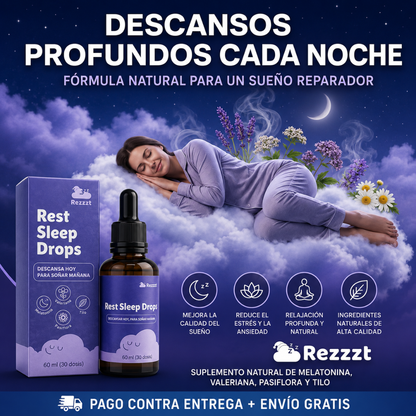 REST SLEEP DROPS — Gotas que convierten tus noches en descanso real