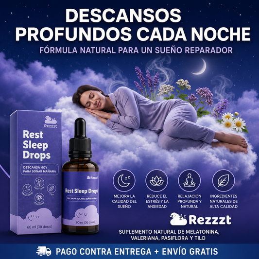 REST SLEEP DROPS — Gotas que convierten tus noches en descanso real