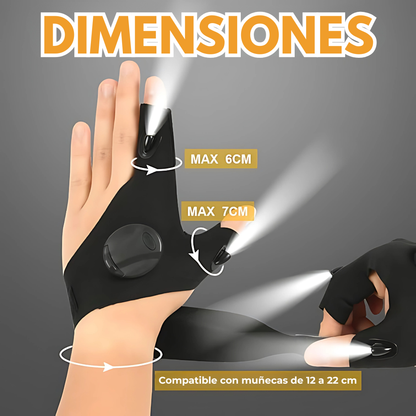 GUANTE CON LINTERNA LED GLOVELITE – Iluminación manos libres y precisión en cada tarea