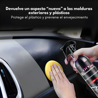 LIQUIDO RESTAURADOR DE PARTES NEGRAS – Recupera el color original, renueva tu vehículo y luce como nuevo en minutos