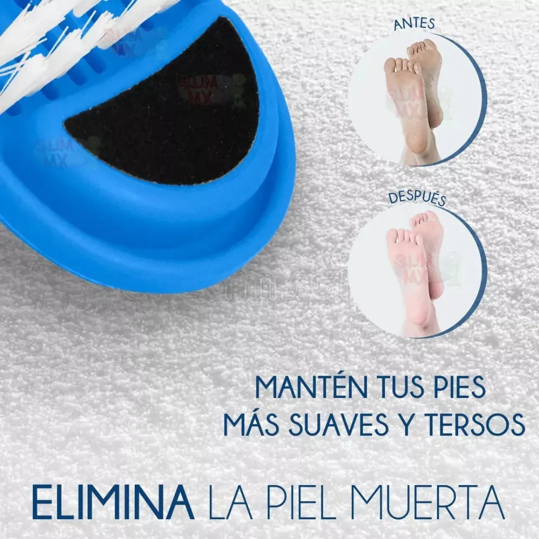 CEPILLO PARA PIES DE BAÑO — Limpia, exfolia y masajea sin agacharte