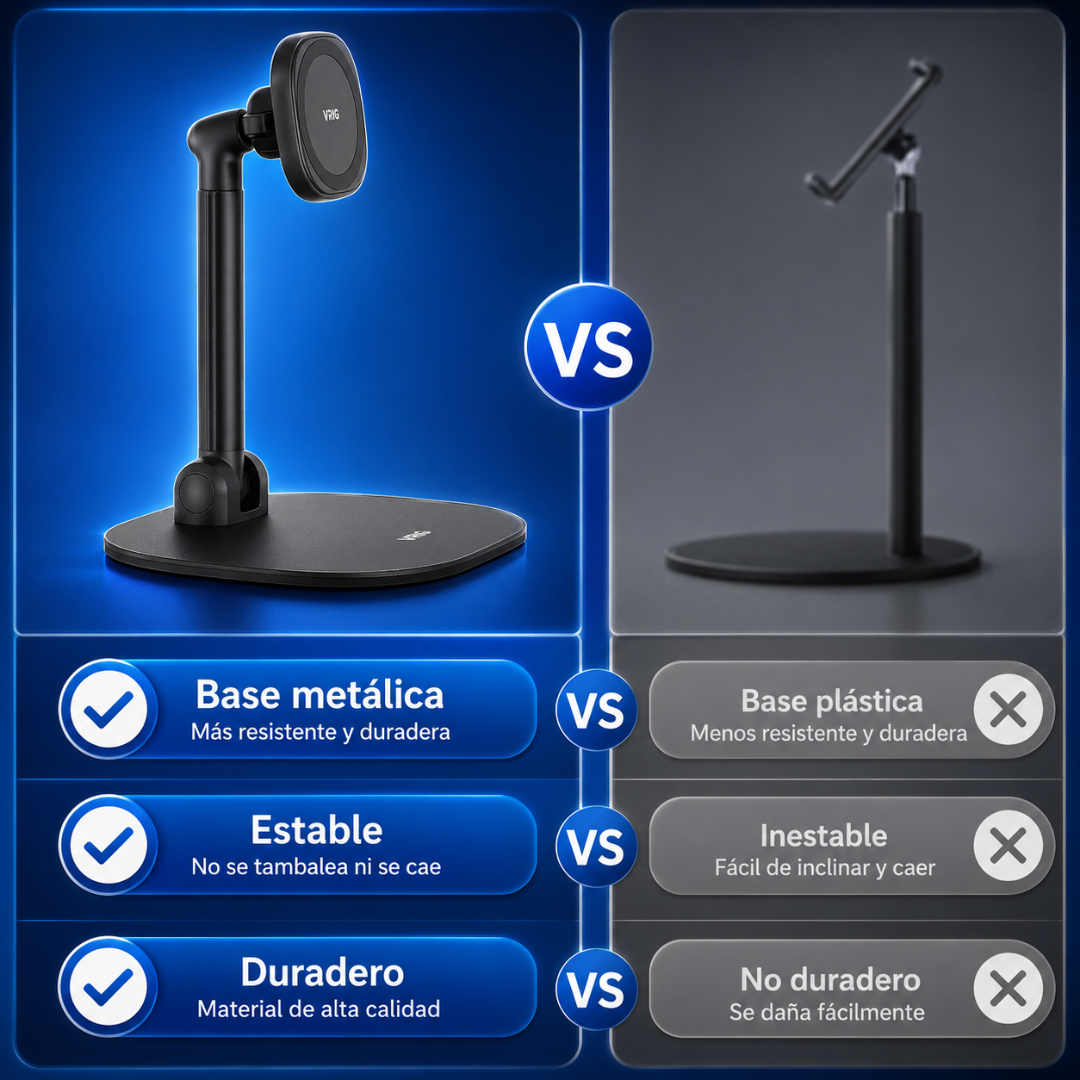 SOPORTE MAGNÉTICO DE ESCRITORIO PARA CELULAR – Vista libre y estable