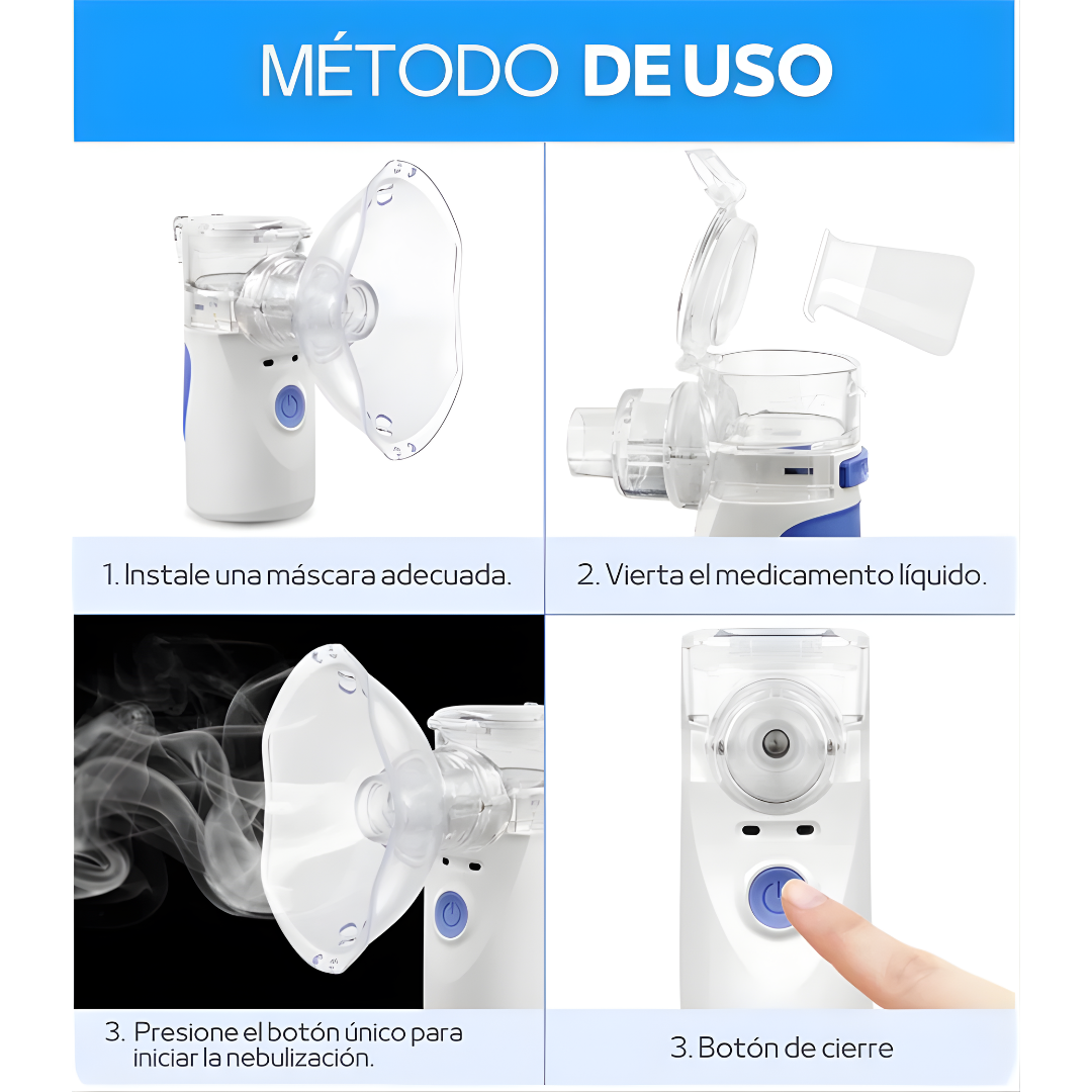 NEBULIZADOR PORTÁTIL – Respiración cómoda, tecnología portátil y bienestar respiratorio en cualquier lugar