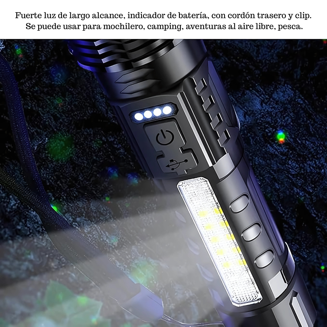 LINTERNA LED DE ALTA POTENCIA A76 – Iluminación intensa, alcance superior y seguridad en cualquier situación