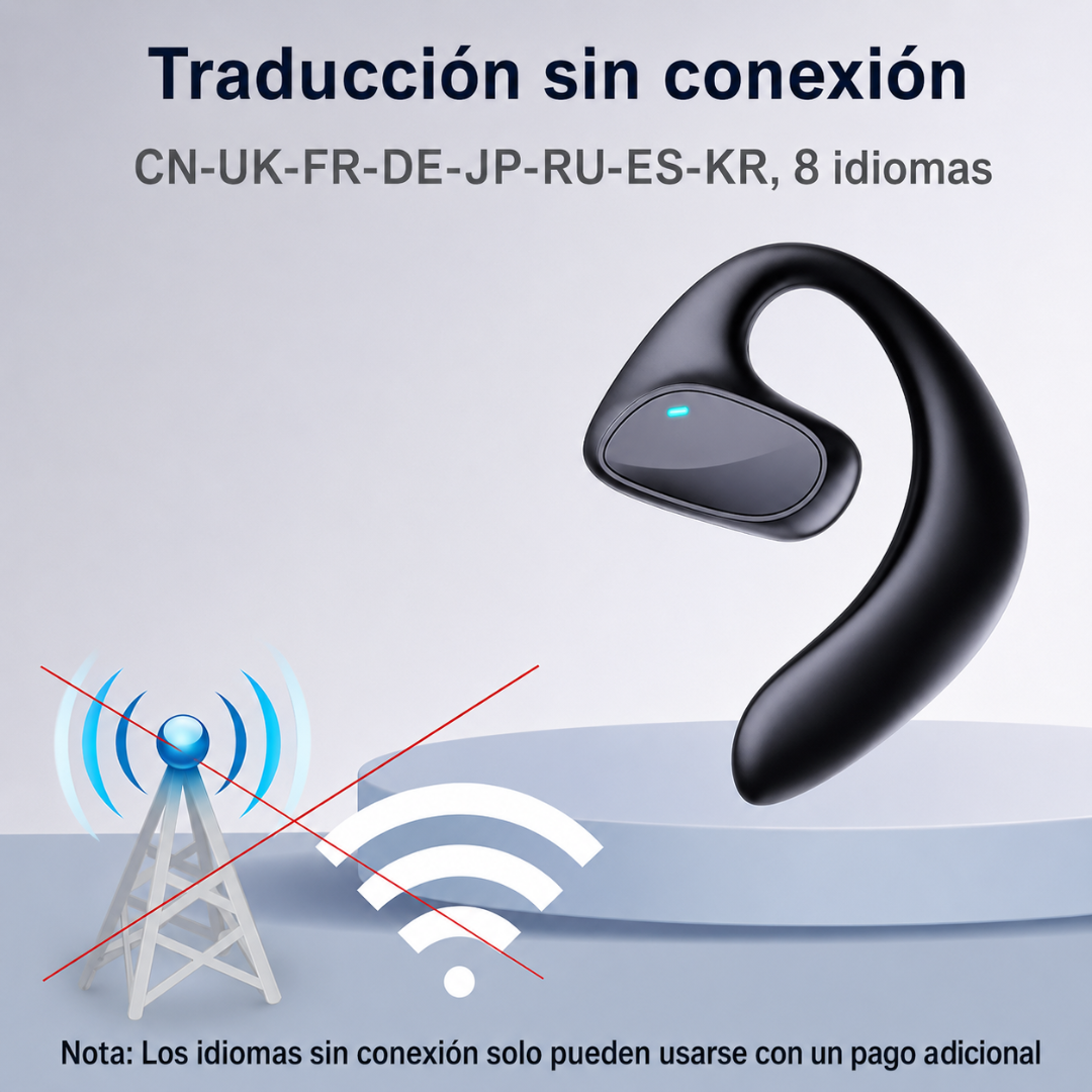 AUDIFONO CON MICROFONO Y AUDIO TRADUCTOR — Música, llamadas y traducción en tiempo real, todo en el mismo audífono