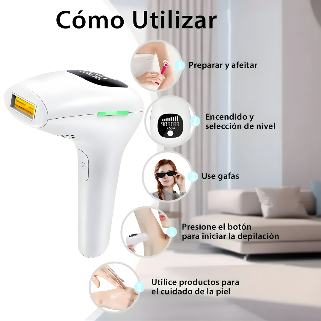 DEPILADORA LASER IPL (LUZ PULSADA INTENSA) – Piel suave y sin vello desde casa, sin dolor ni salones