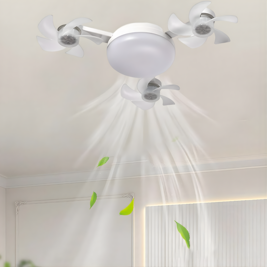 BOMBILLO VENTILADOR TRIPLE – Ilumina, refresca y ahorra espacio en un solo dispositivo