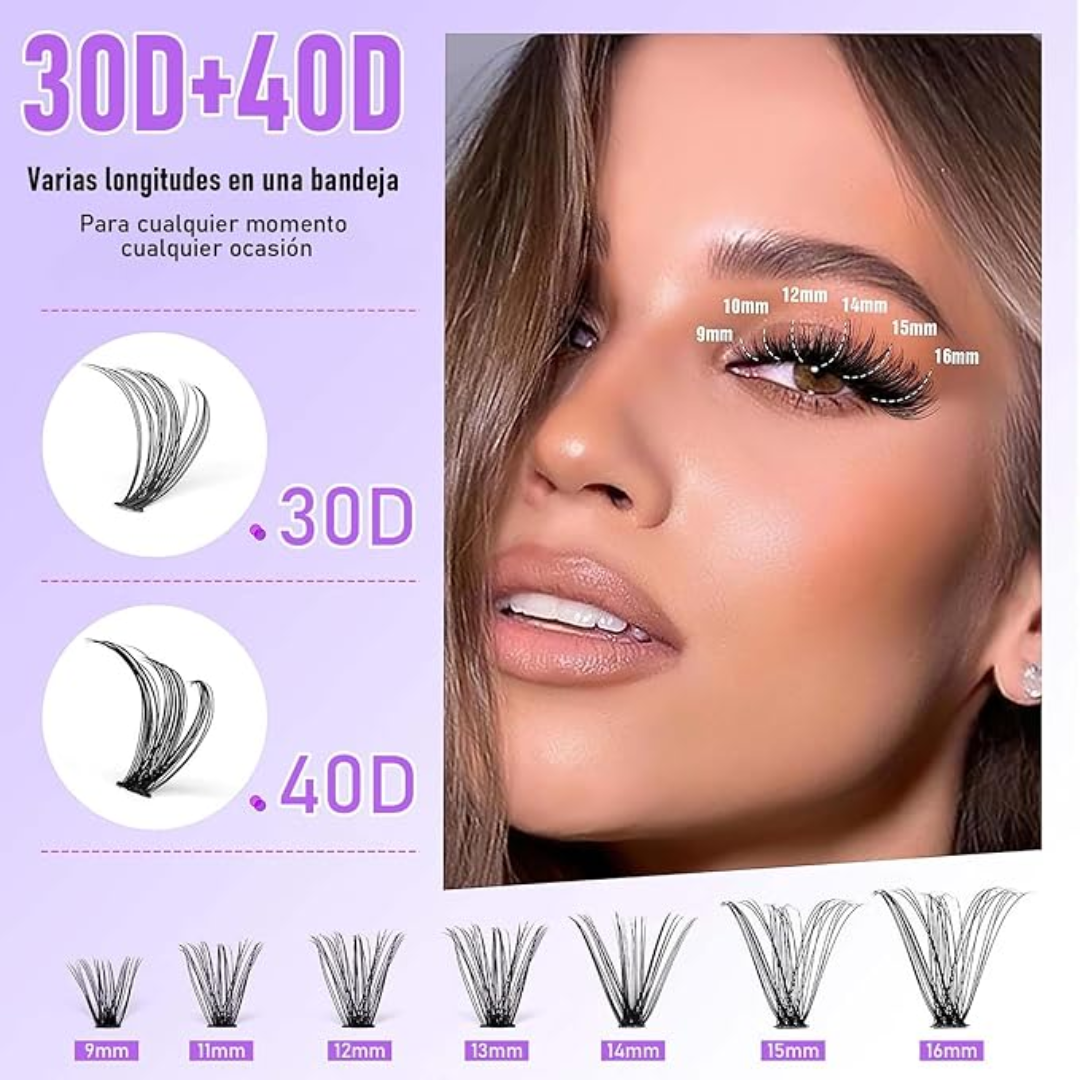KIT DE PESTAÑAS ANJIEER DIY LASHES - Extensiones profesionales en minutos desde casa