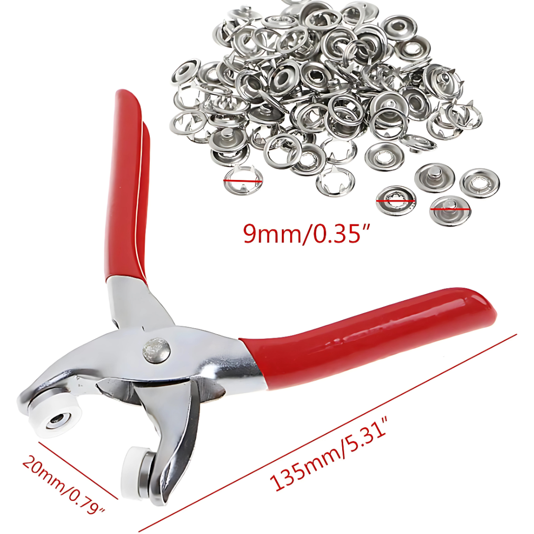 JUEGO DE BOTONES CON ALICATES – Todo lo que necesitas para tus proyectos de costura y reparación en un solo kit