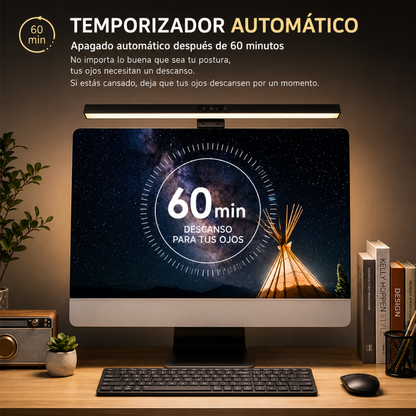LAMPARA PARA MONITOR MODELO TB-30SA – Iluminación ajustable para trabajar con más comodidad visual