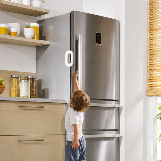 SISTEMA DE CIERRE PARA NEVERA Y ARMARIOS (PACK*3) — Protección infantil sin taladro ni herramientas