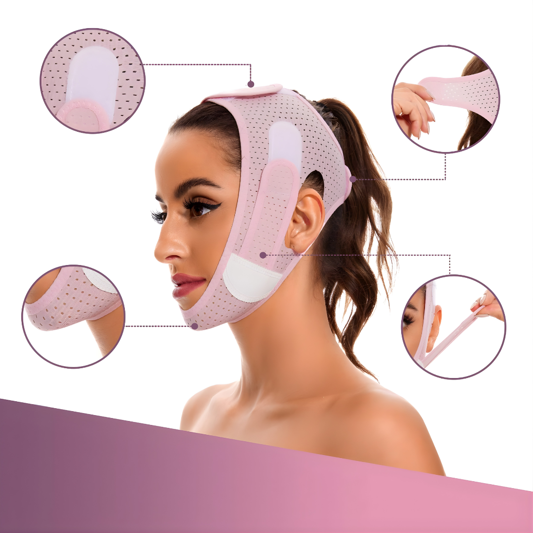 FAJA FACIAL REDUCTORA DE PAPADA – Soporte firme, contorno más definido y apariencia más estilizada