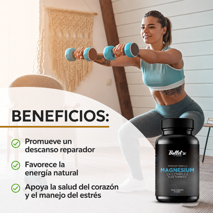 MAGNESIO 5X PLUS CON CÚRCUMA — Apoya tus músculos, articulaciones y bienestar diario