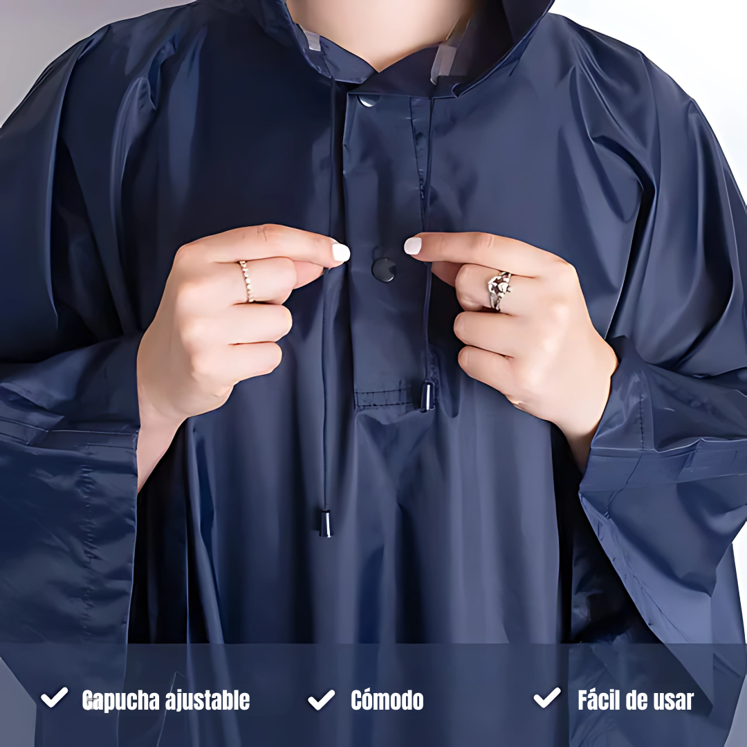 PONCHO IMPERMEABLE REFLECTANTE – Protección total bajo la lluvia, con máxima visibilidad