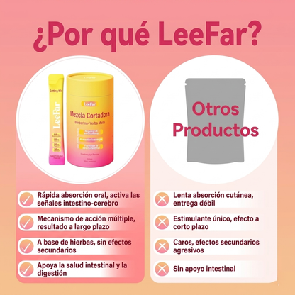 LEEFAR CUTTING DRINK MIX — Controla los antojos, activa el metabolismo y cuida tu intestino con un sorbo