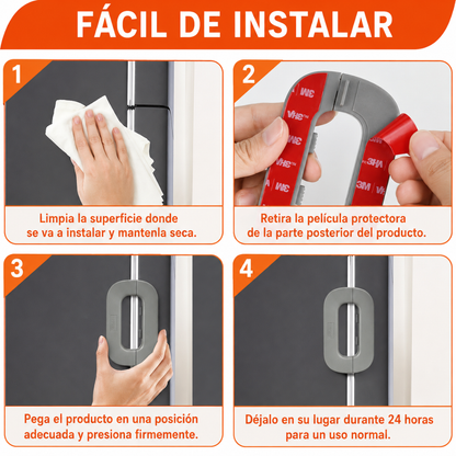 SISTEMA DE CIERRE PARA NEVERA Y ARMARIOS (PACK*3) — Protección infantil sin taladro ni herramientas