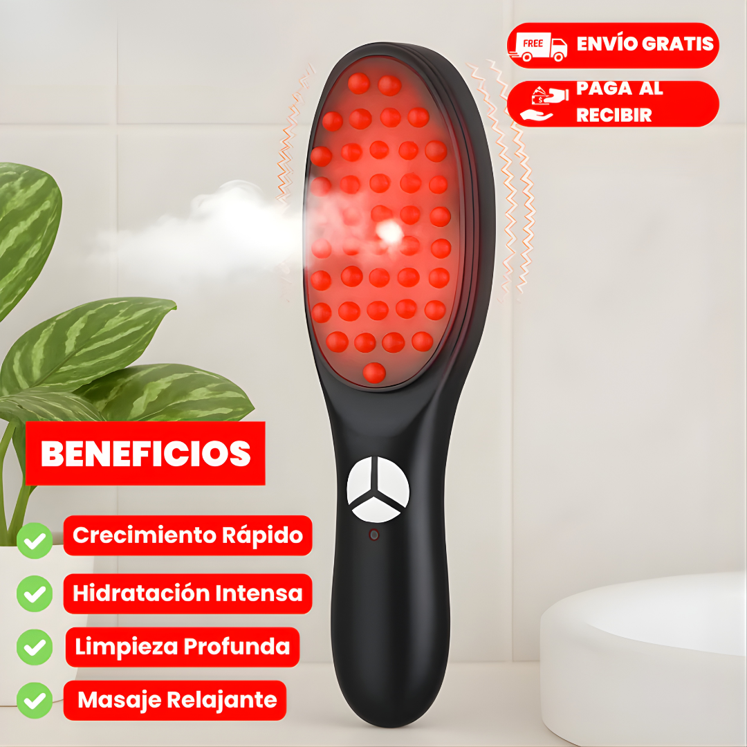 CEPILLO LÁSER ANTICAÍDA – Estimula, nutre y repara tu cabello con tecnología de luz y vapor