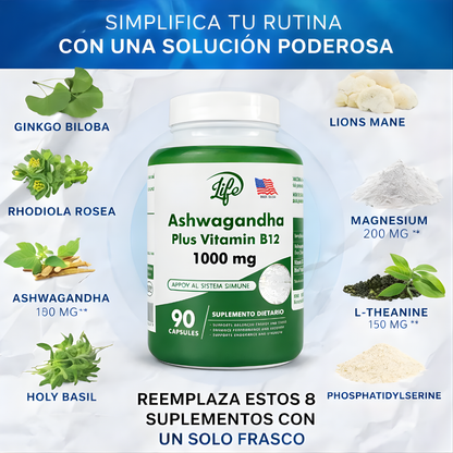 ASHWAGANDHA (Antídoto natural contra el estrés) – Equilibrio emocional, energía sostenida y apoyo integral diario