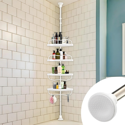 ORGANIZADOR RACK ESQUINERO PARA BAÑO – Aprovecha cada rincón, elimina el desorden y ten todo al alcance sin perforar paredes