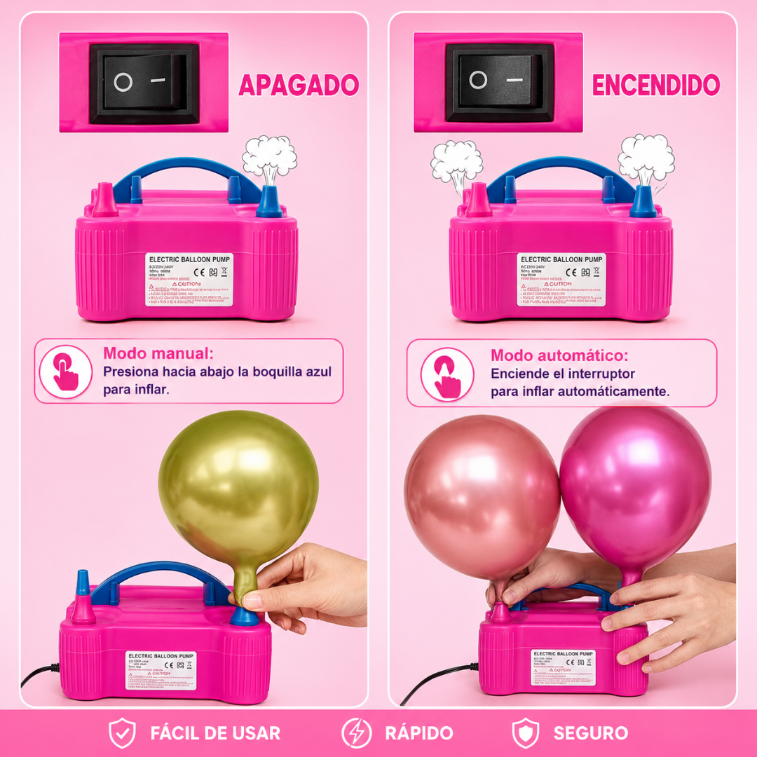 INFLADOR ELÉCTRICO PARA GLOBOS – Decora más rápido