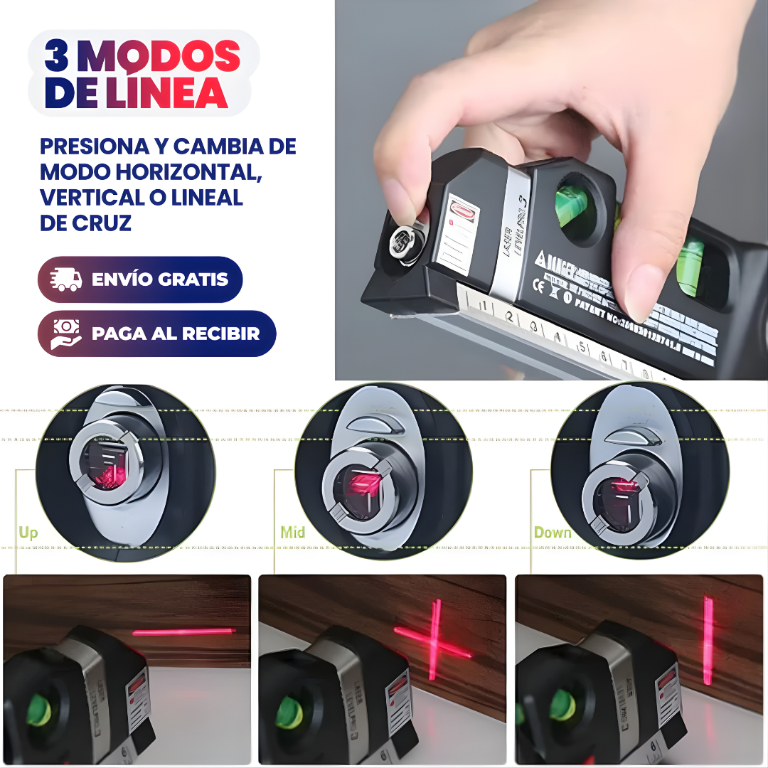 NIVEL LÁSER LEVEL PRO3 – Mide, nivela y alinea con precisión donde lo necesites