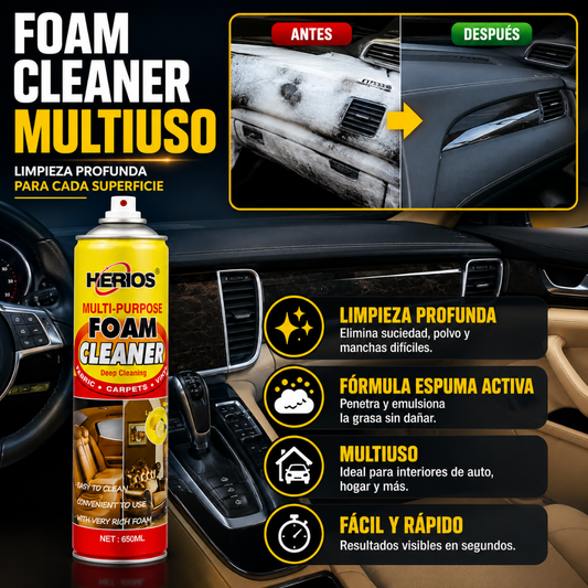 FOAM CLEANER MULTIUSO – Limpieza interior para tu auto