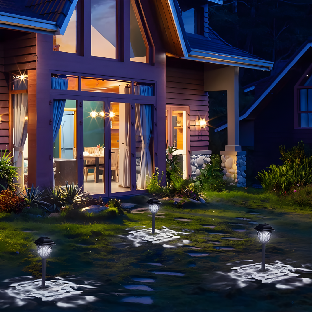 SET DE LUCES SOLARES LARA JARDÍN (6 PIEZAS) – Iluminación automática, ambiente elegante y energía sin cables