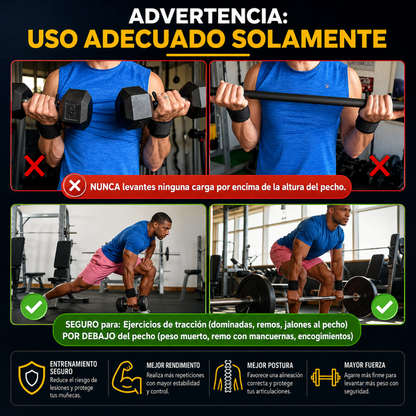 STRAPS O CORREAS DE LEVANTAMIENTO DE PESAS CON GANCHO – Agarre firme para entrenar