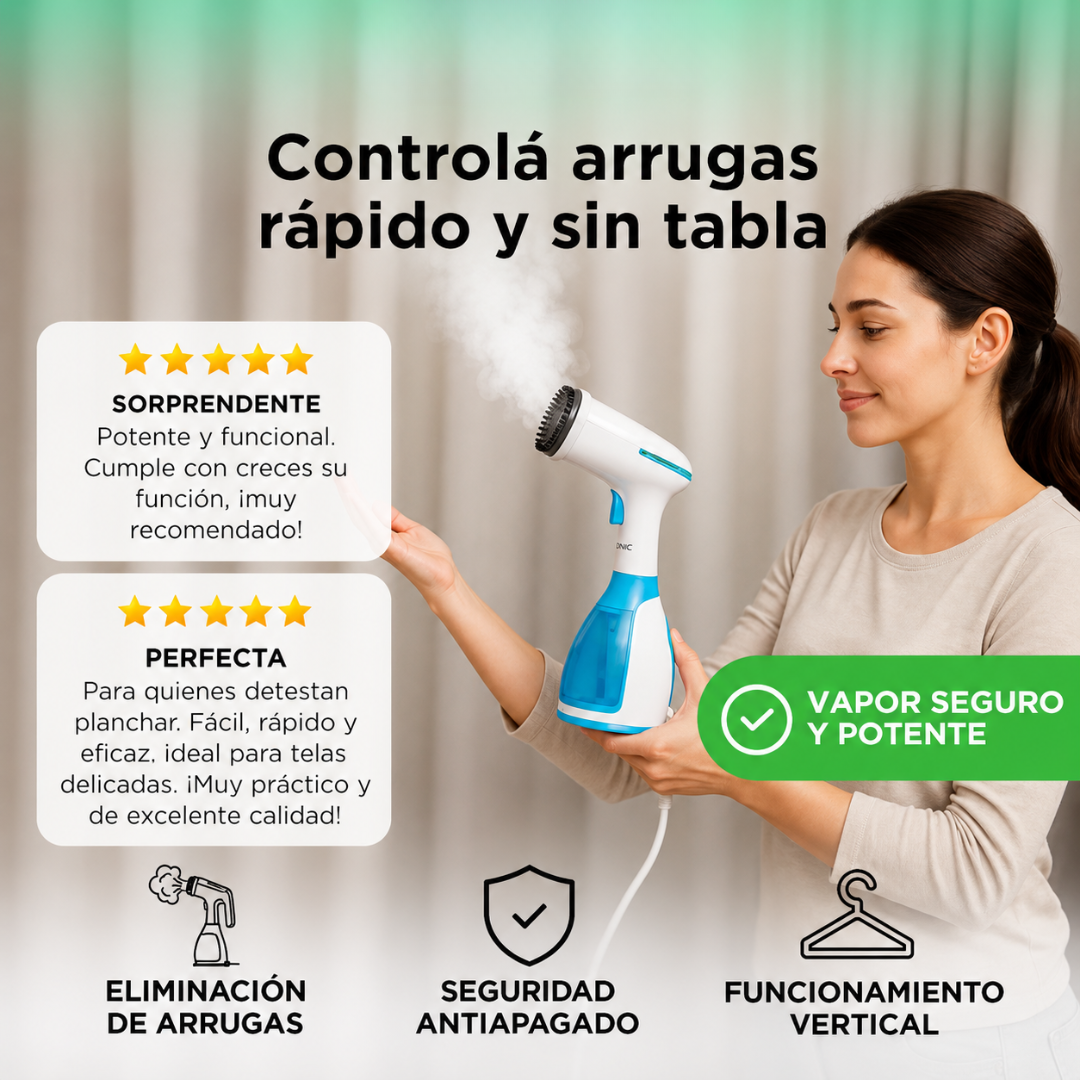 PLANCHA DE VAPOR — Elimina arrugas en segundos