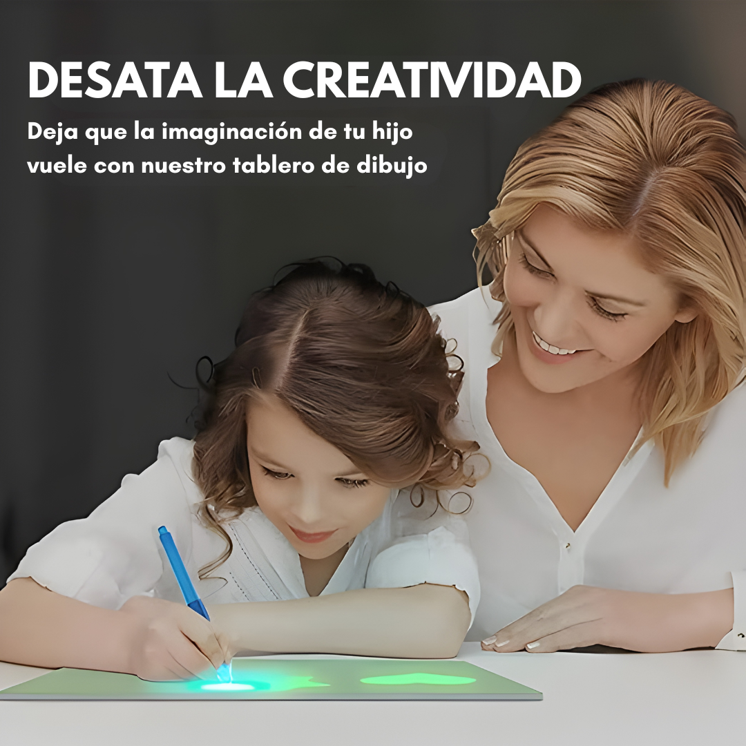 TABLETA MÁGICA CON LUZ PARA NIÑOS – Creatividad iluminada, aprendizaje divertido y entretenimiento sin pantallas