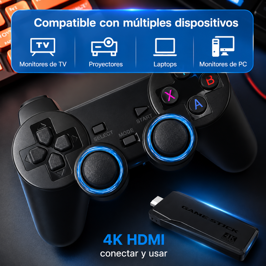 CONSOLA GAME STICK LITE 4K – Miles de clásicos en un solo dispositivo, conecta y juega en segundos