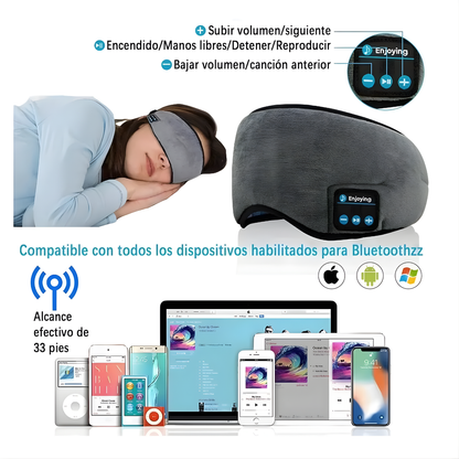 ANTIFAZ BLUETOOTH CON AUDÍFONOS – Descanso profundo, música relajante y confort total al dormir