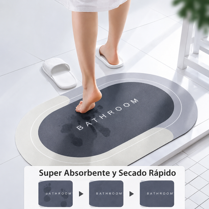 ALFOMBRA ABSORBENTE — Absorbe al instante, sin huellas, sin resbalar